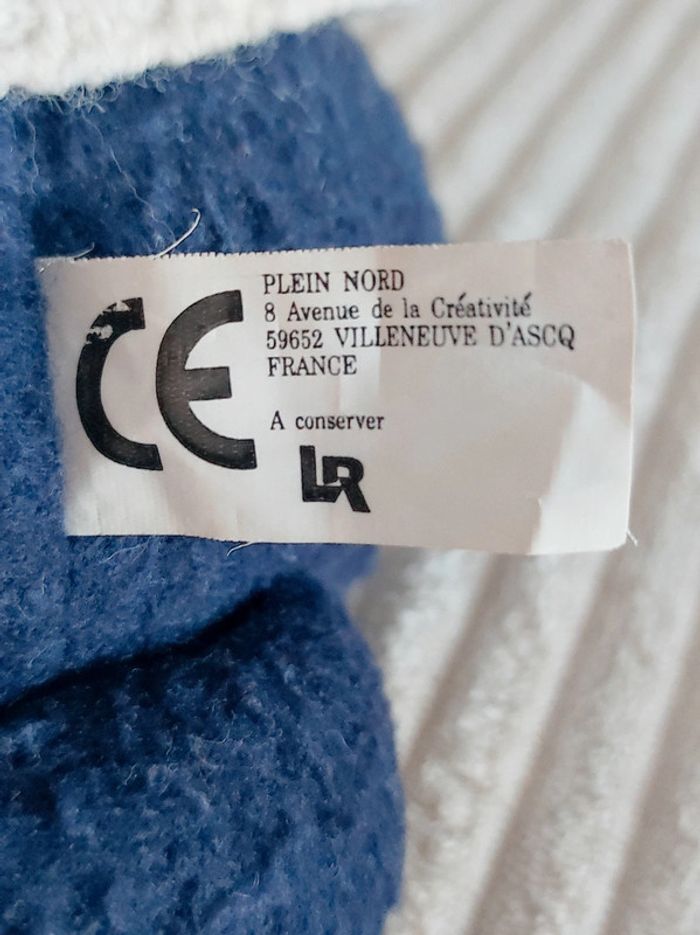 Peluche ours bleu marine pull blanc SW vintage / La Redoute - photo numéro 3