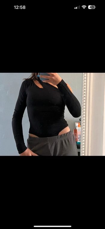 Body noir asymétrique XS shein