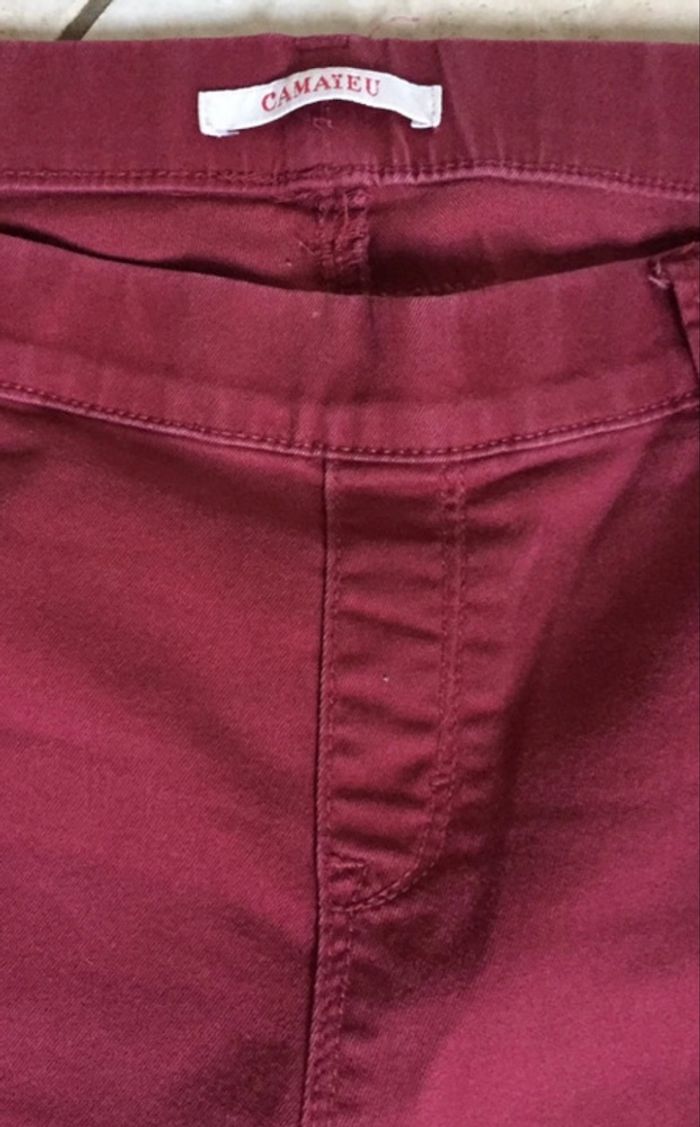 Jean Camaïeu Jean Rouge Bordeaux Femme Taille 44 Camaïeu - photo numéro 7