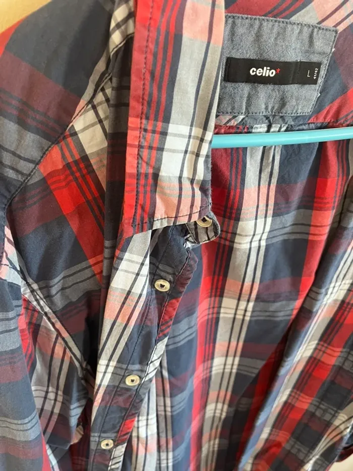 Chemise homme celio carreaux tartan - photo numéro 2