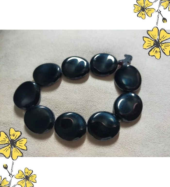Bracelet noir à médaillon – signé Agatha Paris - photo numéro 4