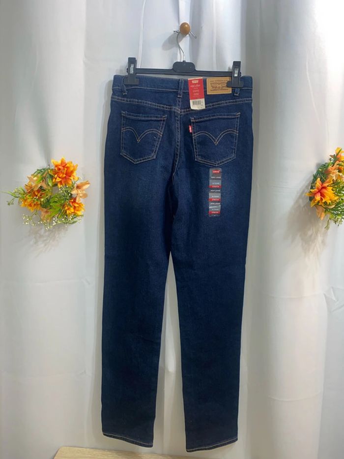 Jean bleu foncé slim taille haute ajustable Levi’s taille 14 ans neuf - n23m - photo numéro 3
