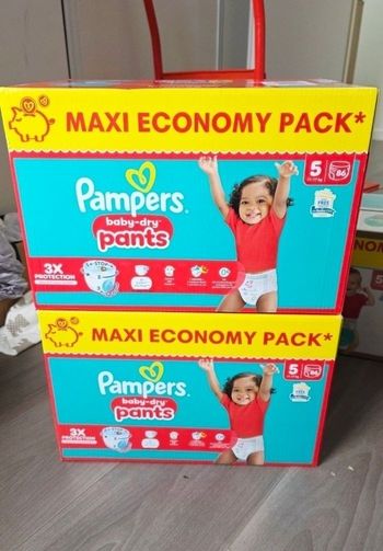 2× Couches-culottes Pampers Pants Taille 5 MAXI PACK ×172