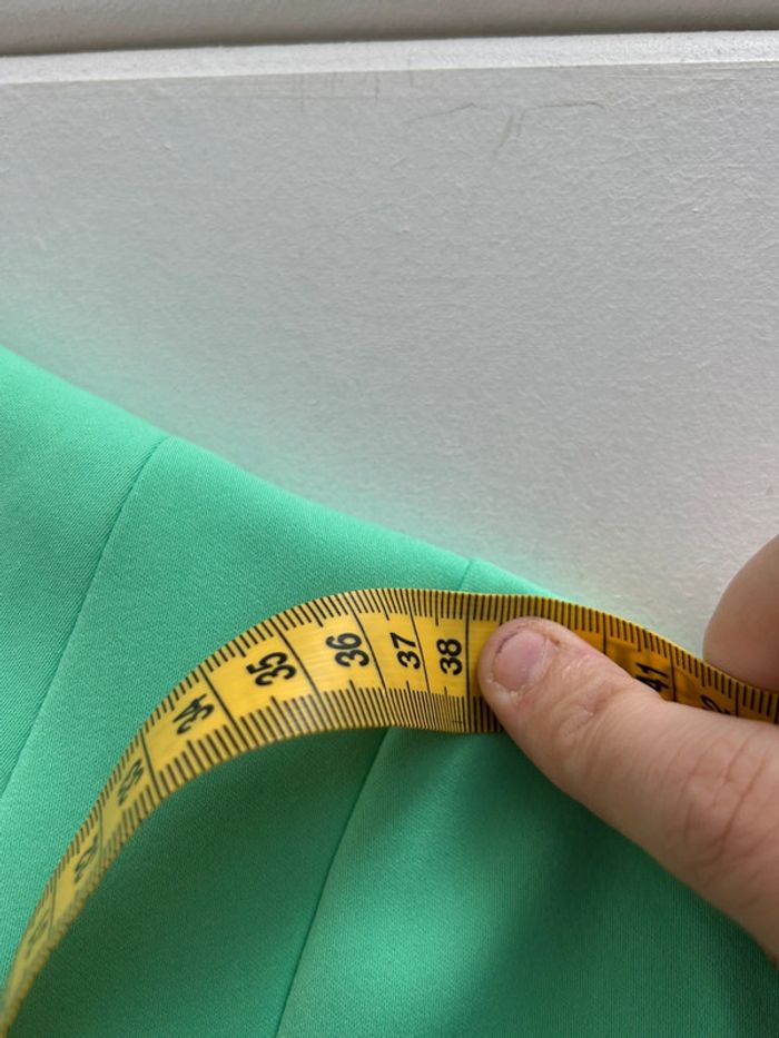 Ensemble tailleur veste et jupe année 70 80 taille 42 vert - faust bel air - photo numéro 15