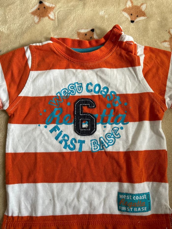 T-shirt orange et blanc 3 mois - photo numéro 2