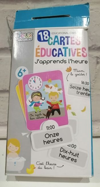 Jeu éducatif cartes pour apprendre l heure