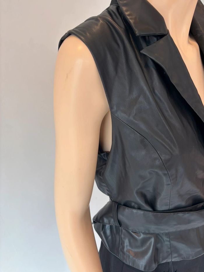 Robe combinaison avec haut en cuir et jupe longue Zara - photo numéro 9