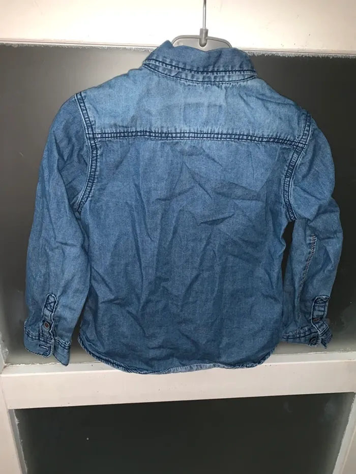 Chemise en jean garçon 2/3 ans manches longues vintage - photo numéro 3
