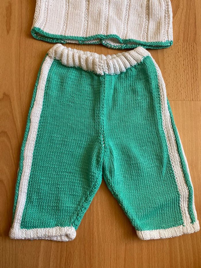 Joli ensemble/jogging vert et blanc T. 6 mois/68 cm garçon TBE - photo numéro 5