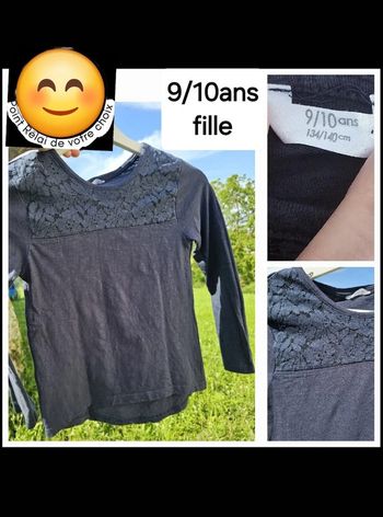 TEE shirt manche longue a dentelle 9 / 10 ans fille