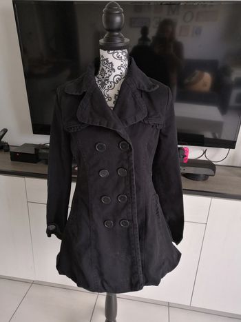 Trench caban manteau noir T2/38/40 kamora