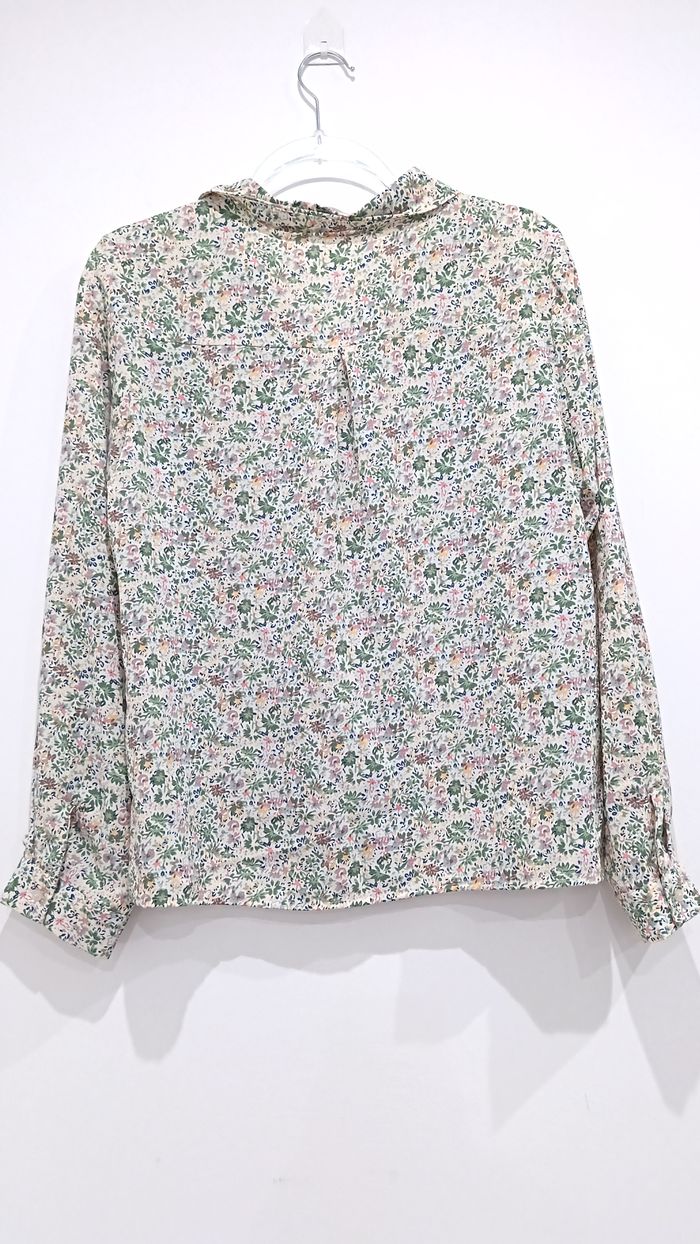 Chemise vert vintage fleurie Emma & Ella Paris taille XL - photo numéro 2