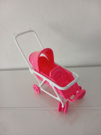 Mini Poussette pour Poupée / Barbie – Rose & Blanche