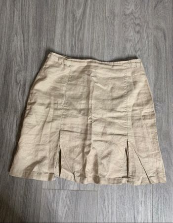 Minijupe fendue beige crème camaïeu Vintage t38 m