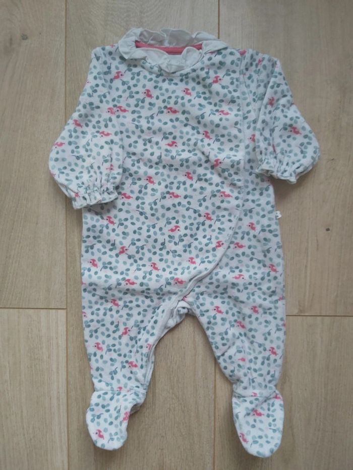 Grenouillère/pyjama avec col en velours fille Obaibi 3 mois (78)