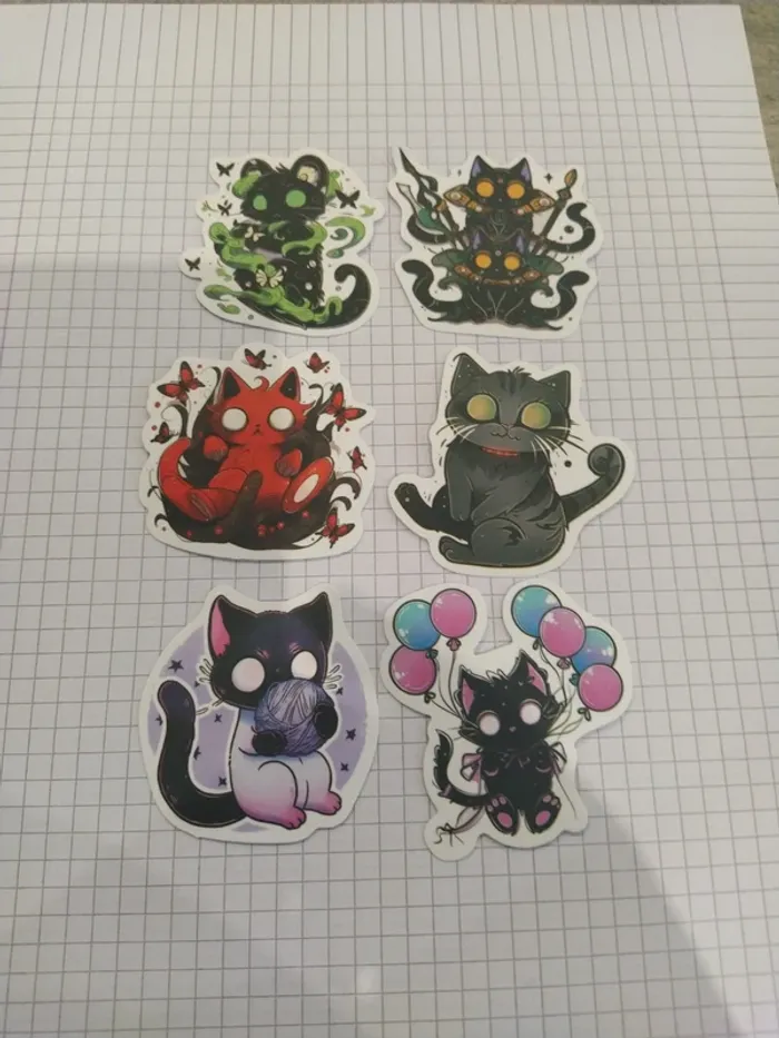 Stickers chat noir (lot D)