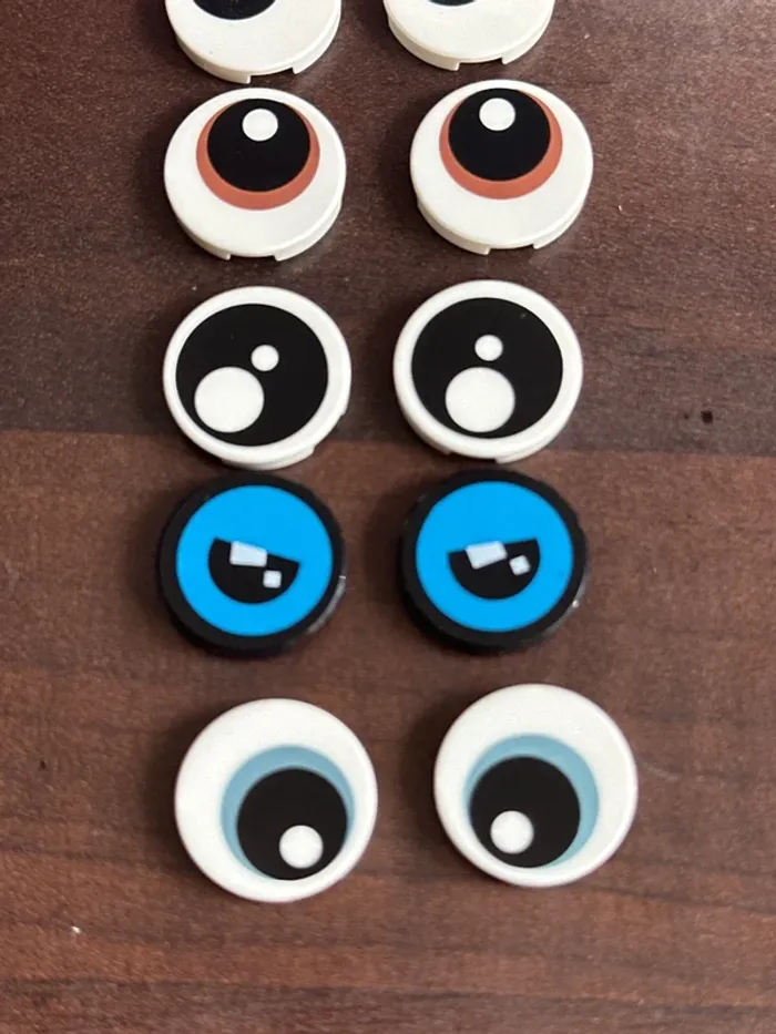 6 Paires d’yeux Lego round 2x2 ref 14769 - photo numéro 2