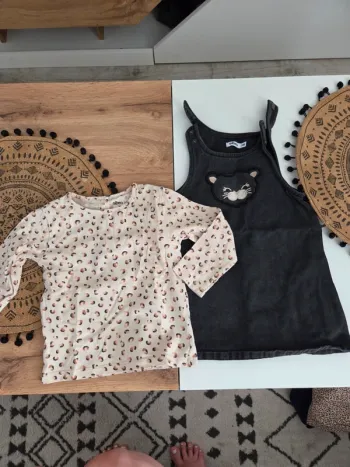 Ensemble salopette haut 🐆🌺