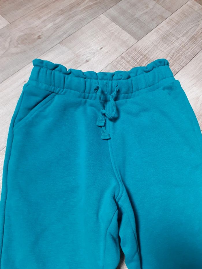 Pantalon de jogging fille vert turquoise 4 ans - photo numéro 2