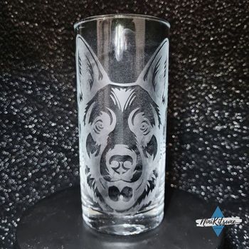 Gravure sur verre haut Berger Allemand