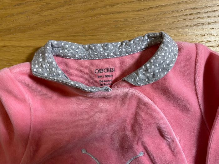 Obaïbi Pyjama Grenouillère rose/gris Taille 3 mois - photo numéro 5