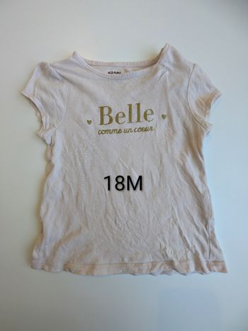 Tee shirt rose poudré 18M Kiabi 