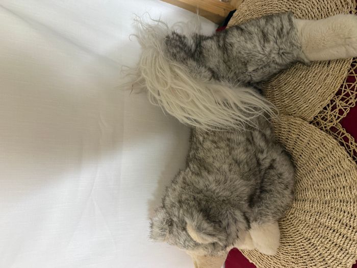 Peluche loup chiné marron gris beige - photo numéro 2