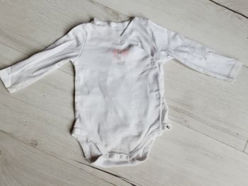 Vêtement bébé fille body manches longues Obaïbi cœur lapin 12 mois 1 an