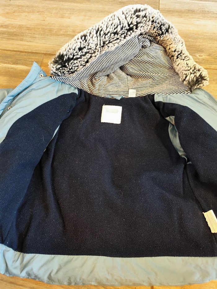 Doudoune avec capuche bleu gris Obaibi Taille 18 mois - photo numéro 5
