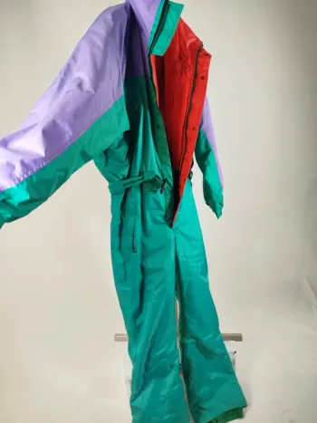 Combinaison ski K-way Polaire amovible Vintage Kway 90 Combi Snowboard vert violet M/L - A831