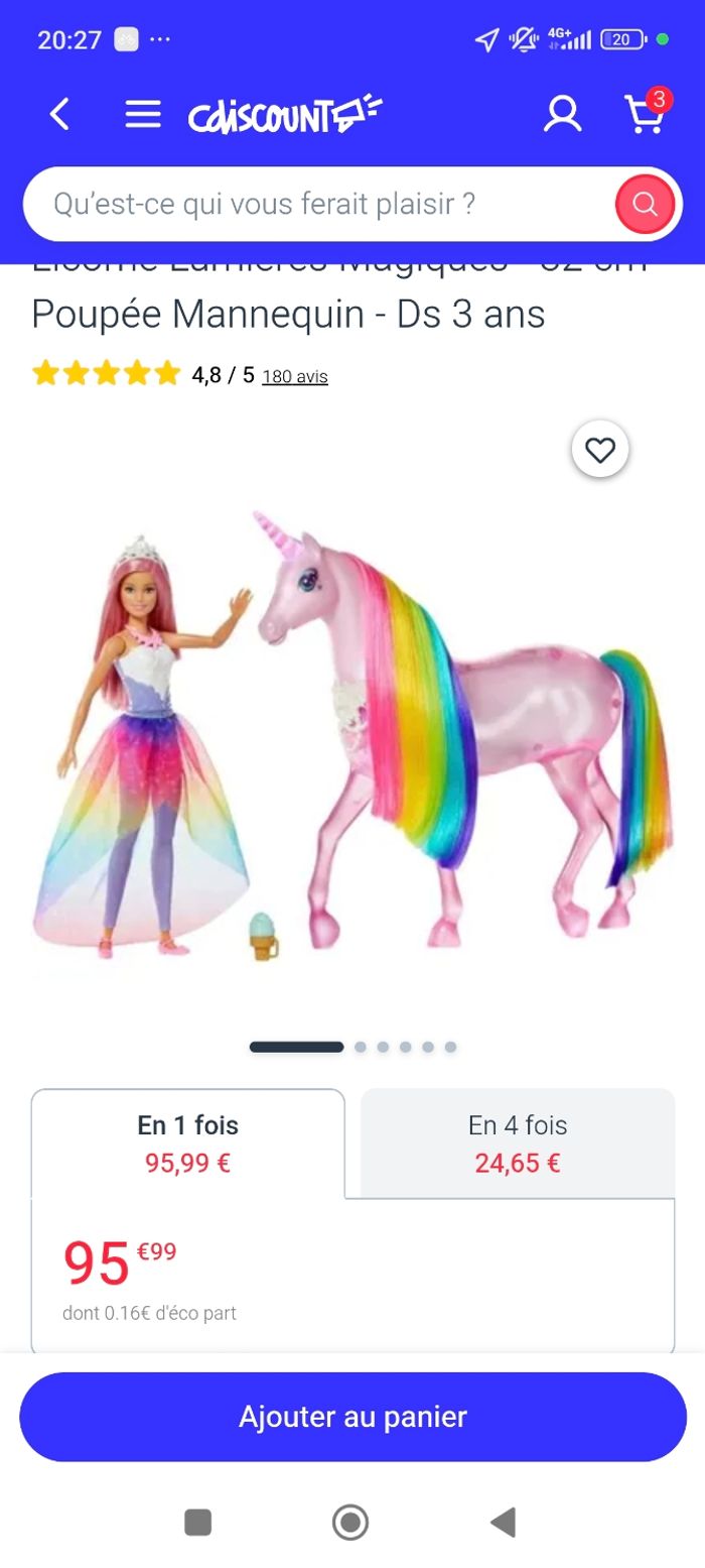 Barbie - Dreamtopia . Barbie et sa licorne lumière magique - photo numéro 6