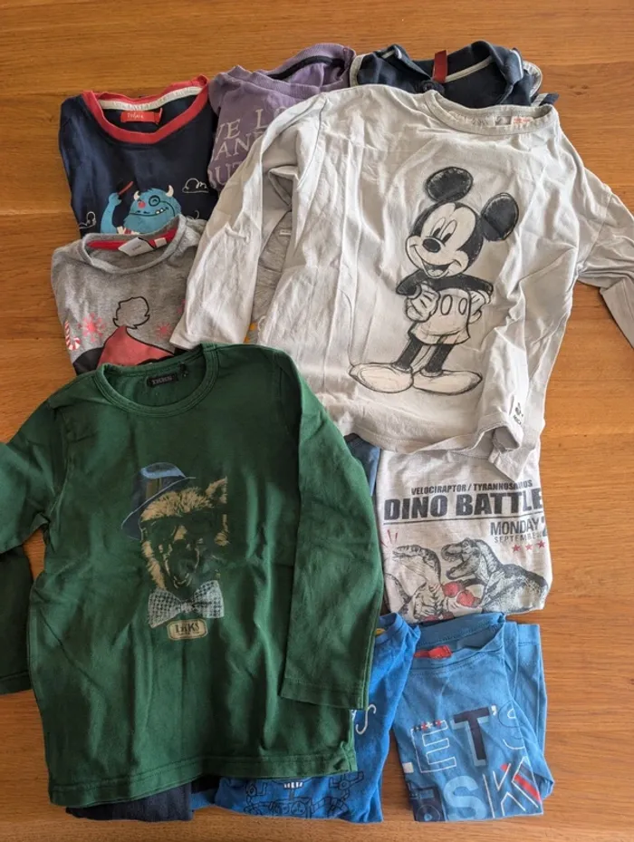 Lot 12 tee-shirts manches longues 5 ans garçon - photo numéro 3