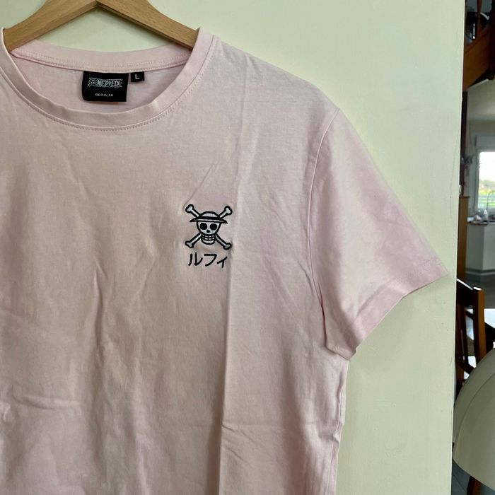 T-shirt rose pastel One Piece Luffy Taille L imprimé manga japonais V070 - photo numéro 3