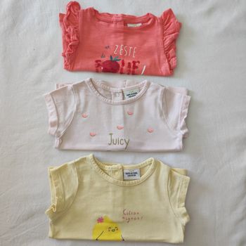 Lot 3 t-shirts bébé fille 3 mois Tape à l’œil été