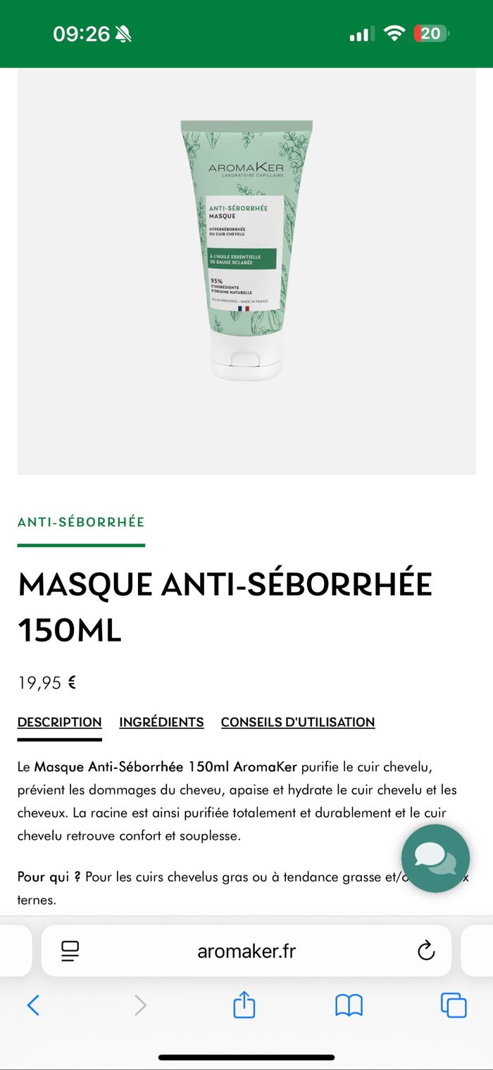 Lot de 2 masques Aromaker pour cheveux - photo numéro 5