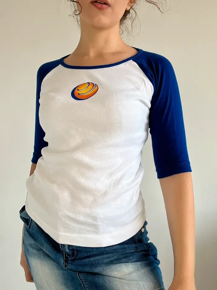 T-shirt vintage années 90 Orangina blanc et bleu taille S 🍊 - photo numéro 5