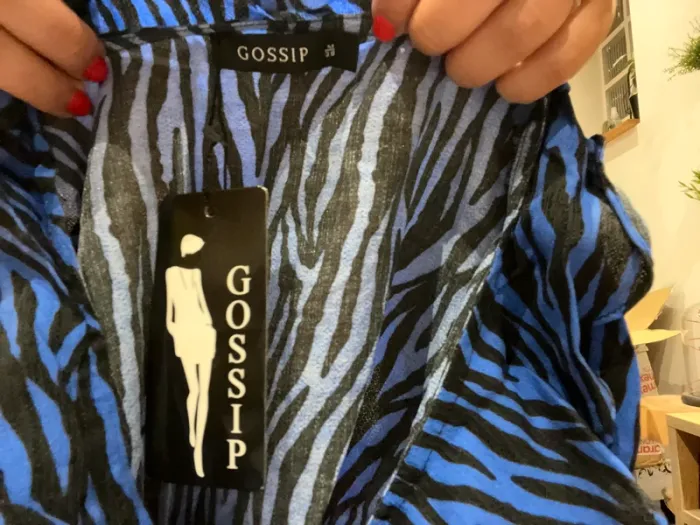 Robe bleu volant Gossip tigre - photo numéro 4