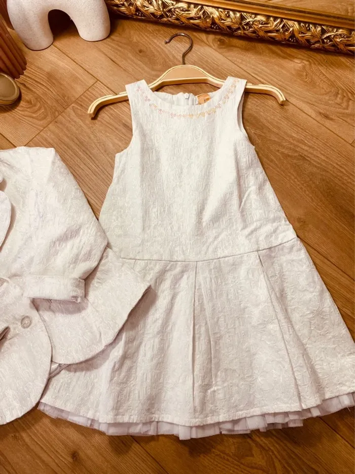 Taille 4 ans tenue de cérémonie fille orchestra blanche brillante * scintillant * 🩷 - photo numéro 3