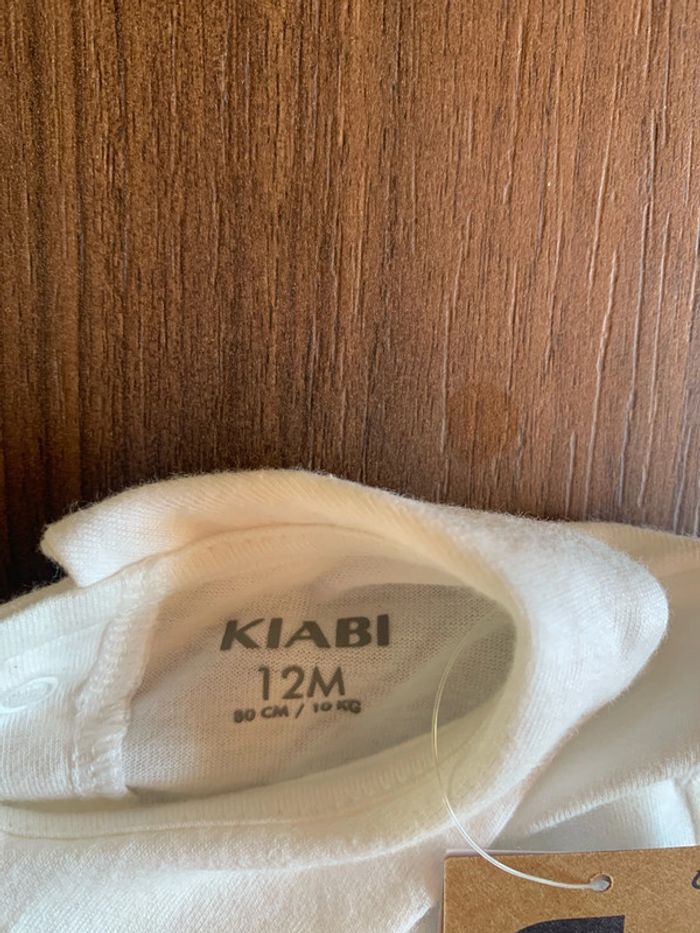 T shirt blanc col Kiabi 12 mois fille - photo numéro 2