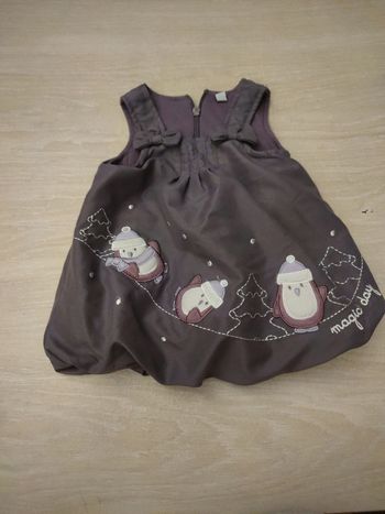 Robe boule violette pingouin 3mois