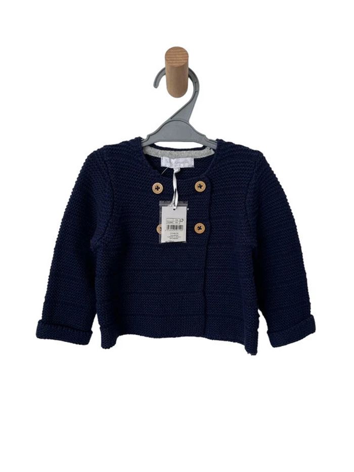 (NEUF) Gilet bleu marine 100% coton - Cadet Rousselle 6 mois