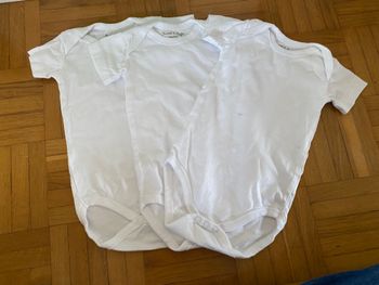 Lot 3 body blanc manche courte 1 mois