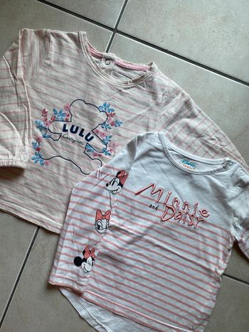 Lot de 2 t-shirt manches longues rayé 2 ans Minnie