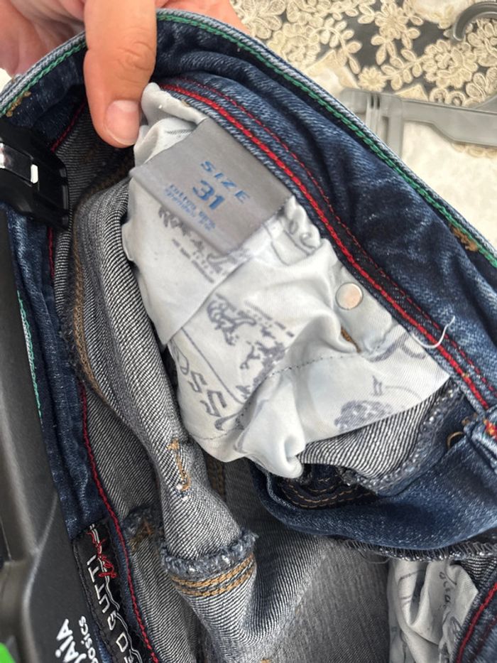 👖 Jeans homme effet déchiré - Taille 40 -w31- brut - très bon état- Léo gutti - photo numéro 13