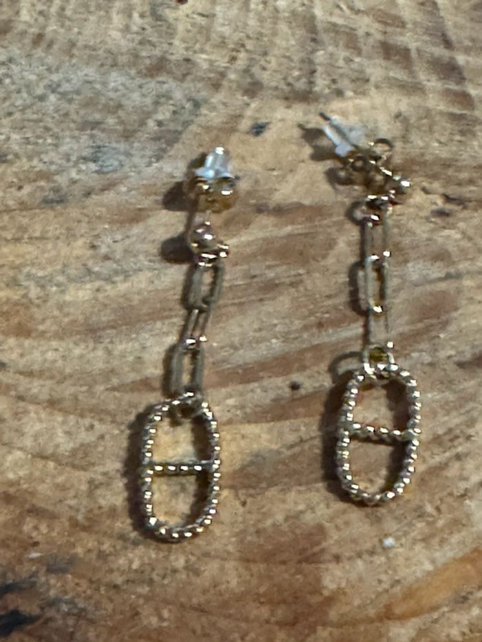 Boucles d’oreilles environ 6 cl acier inoxydable or maillons larges et farandole