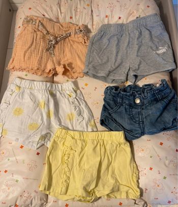 Lot 5 shorts été - 12 mois
