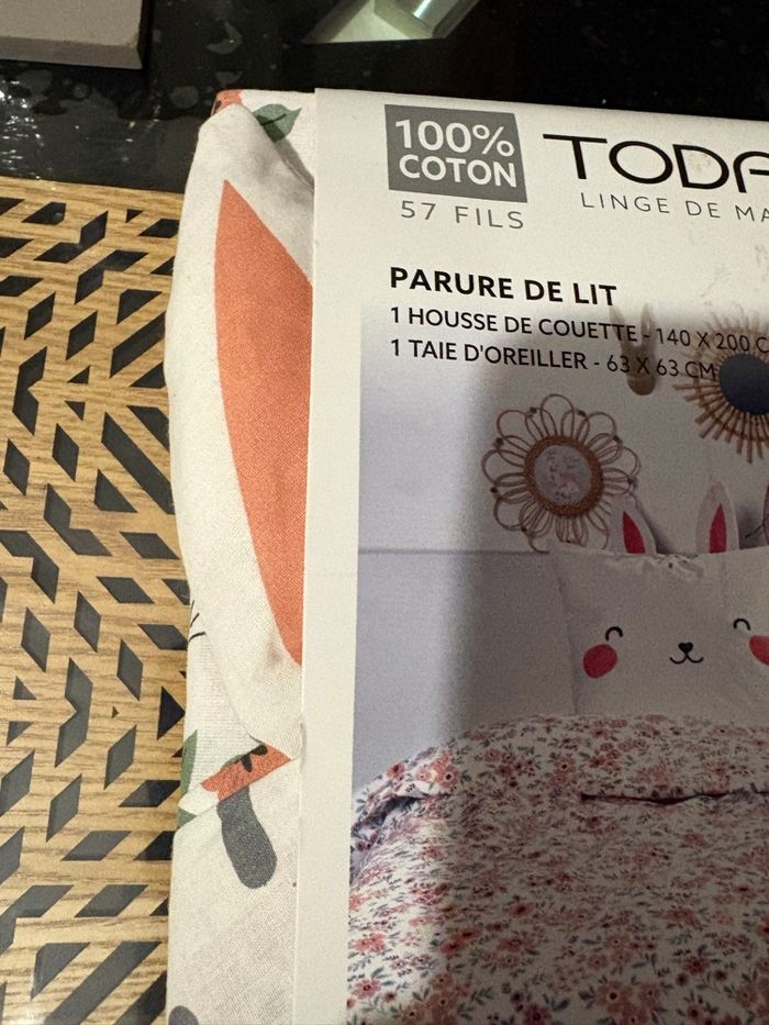 Housse de couette avec taie d oreiller 140x200 cm neuve - photo numéro 3