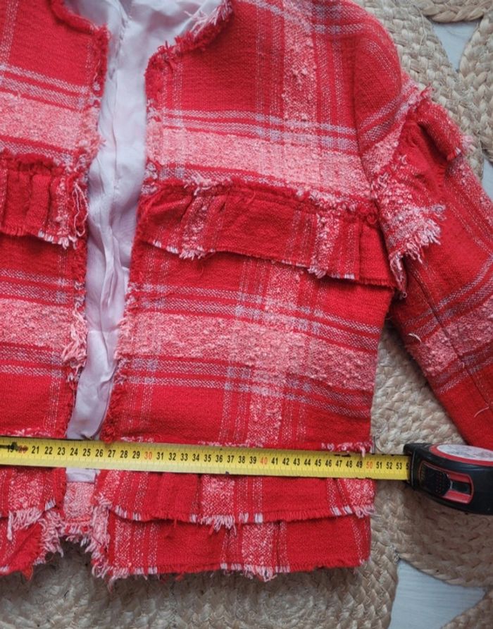 🌼 Veste femme taille L , Zara (Rouge/blanc) 🌼 - photo numéro 9