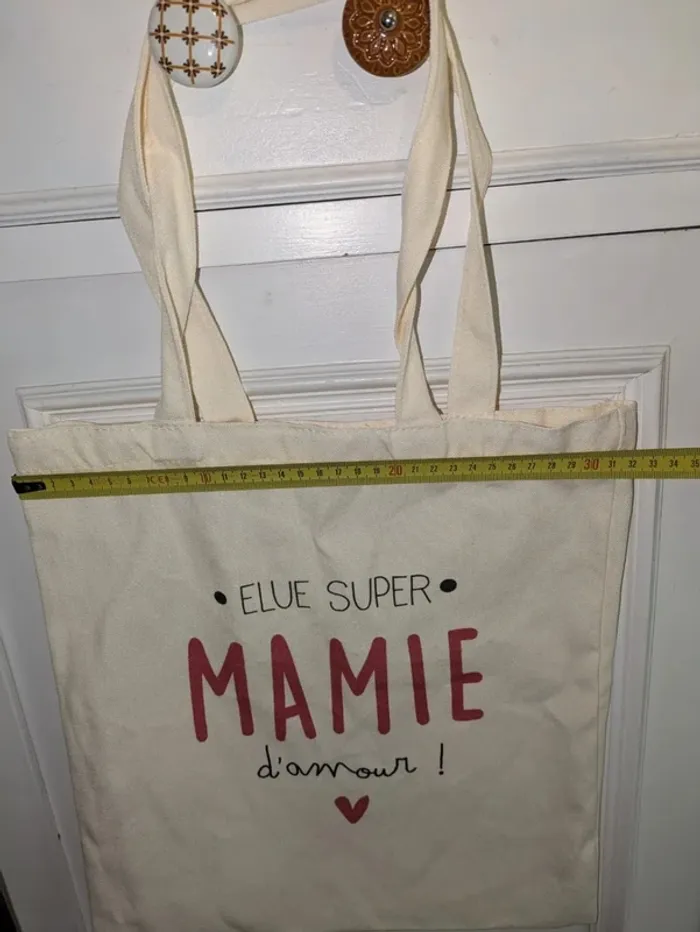 Duo Tote bag + Pochette "Élue super Mamie d’amour" - photo numéro 7
