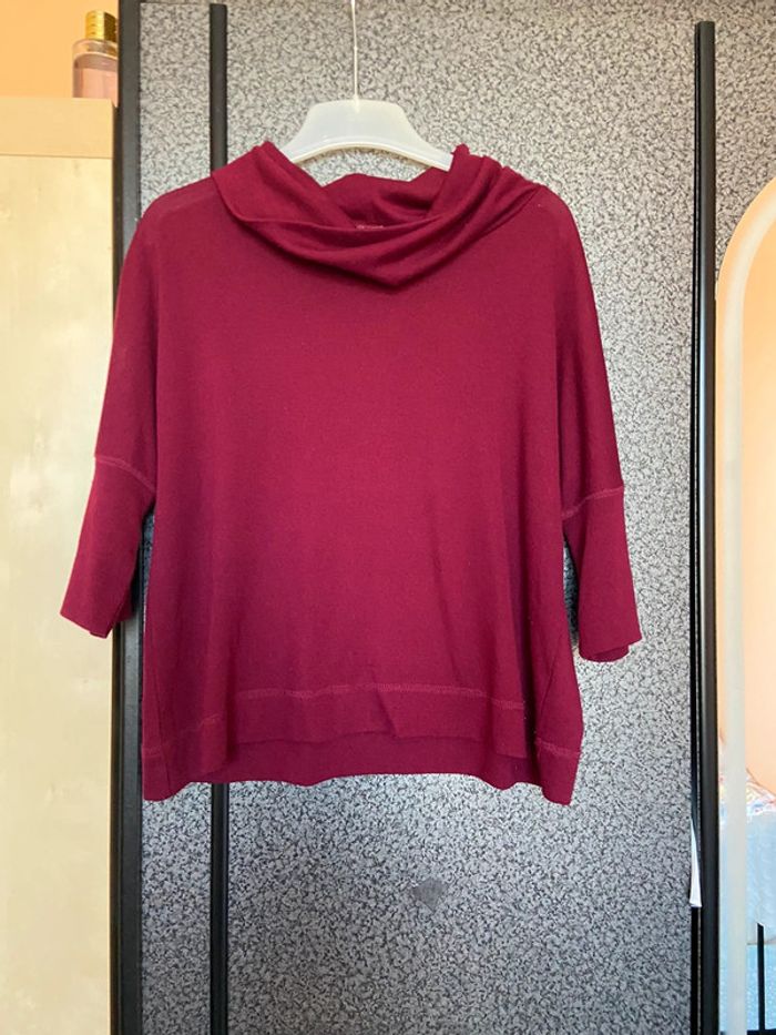 Pull col roulé bordeaux - photo numéro 3